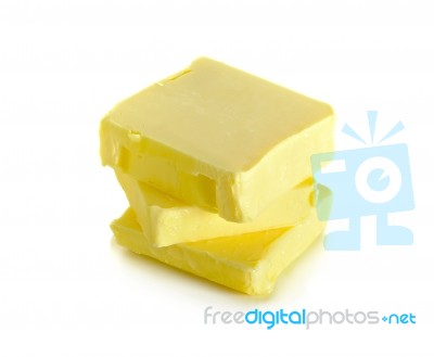 Butter Isolated On The White Background Stock Photo