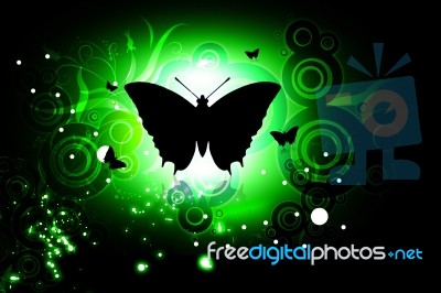 Butterfly  In Abstract Background  Stock Image