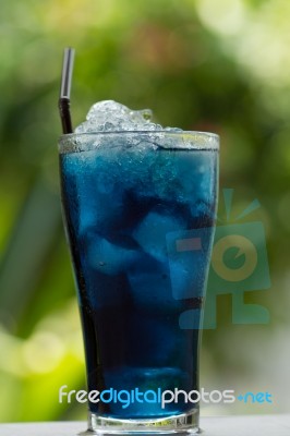 Butterfly Pea Juice Stock Photo