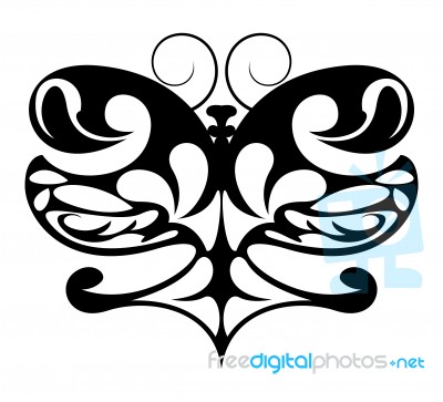 Butterfly Tattoo Scene Stock Image