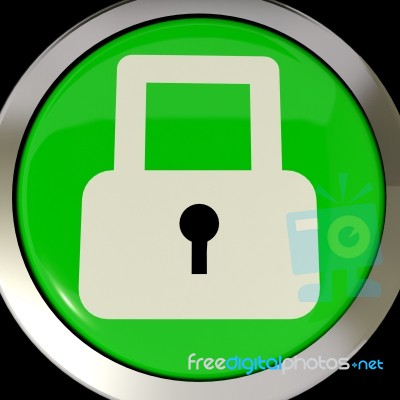 Button Showing Padlock Stock Image