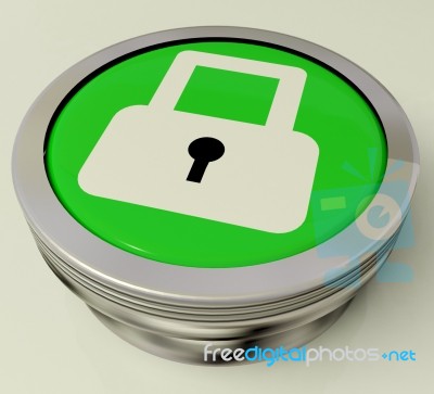 Button Showing Padlock Stock Image