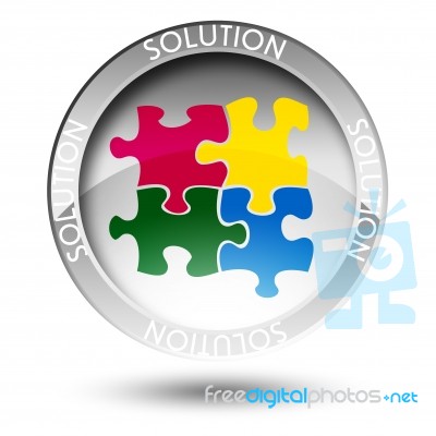 Button Solution Stock Image