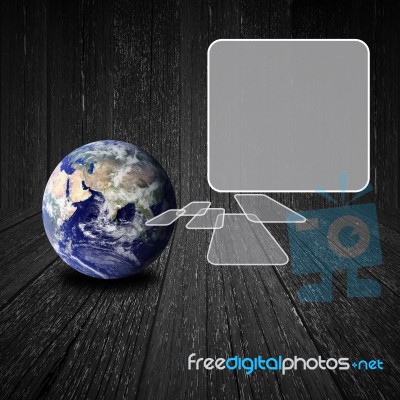 Button With Earth Globe Stock Image