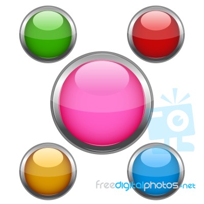 Buttons icon set Stock Image