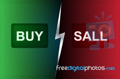 Buy And Sell Buttons On Digital Processing Background Stock Image