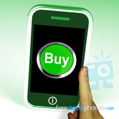 Buy Button On Mobile Screen Stock Image