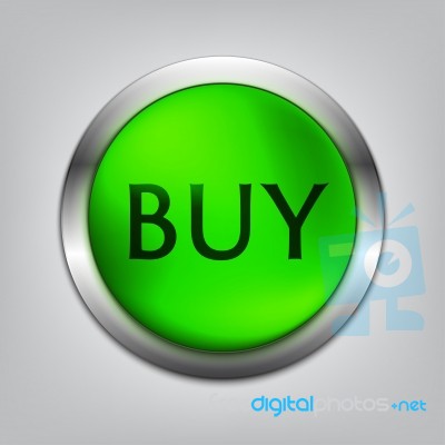 Buy Green Button Realistic Stock Image