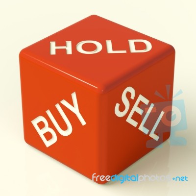 Buy Hold And Sell Dice Stock Image