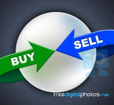 Buy Sell Arrows Shows Retail Purchase And Shop Stock Image