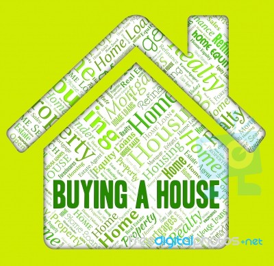 Buying A House Represents Homes Purchase And Housing Stock Image