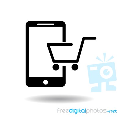 Buying On Smartphone Icon  Illustration Eps10 On White Background Stock Image