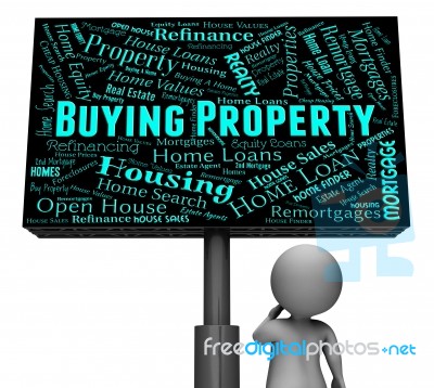 Buying Property Represents Real Estate And Apartment 3d Rendering Stock Image