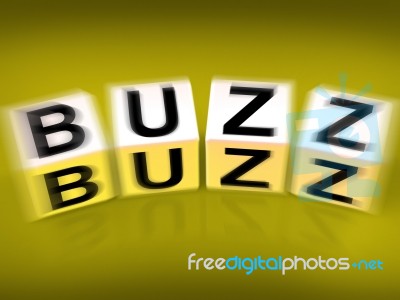 Buzz Blocks Displays Excitement Attention And Public Visibility Stock Image