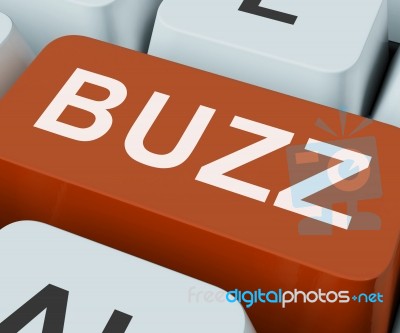 Buzz Key Shows Awareness Exposure And Publicity Stock Image