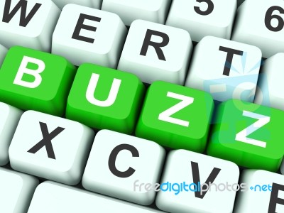 Buzz Key Shows Awareness Exposure And Visibility Stock Image