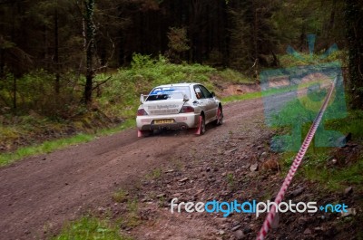 C. Britton Driving Subaru Impreza Stock Photo