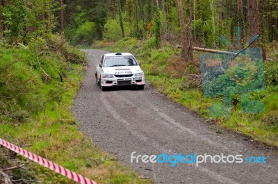 C. Britton Driving Subaru Impreza Stock Photo