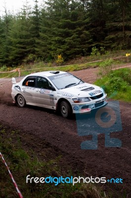 C. Britton Driving Subaru Impreza Stock Photo