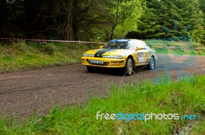 C. Butler Driving Honda Integra Stock Photo