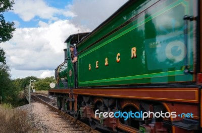 C Class Steam Engine Leaving Sheffield Park Station East Sussex Stock Photo