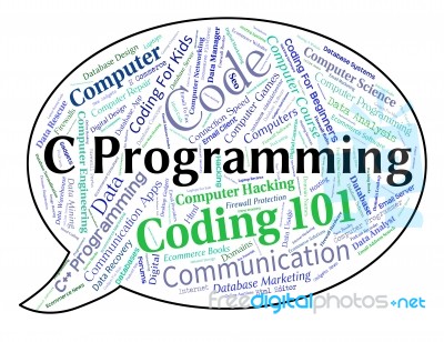 C Programming Indicates Software Design And Application Stock Image