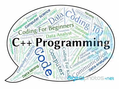 C++ Programming Indicates Software Development And Application Stock Image