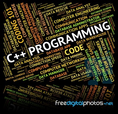 C++ Programming Represents Software Development And Application Stock Image