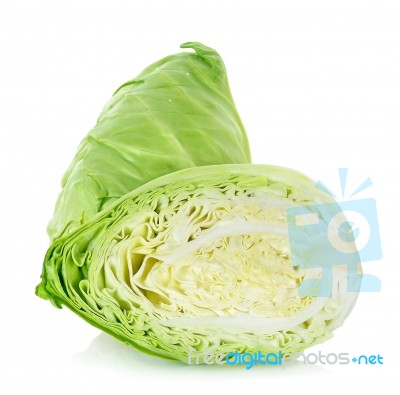 Cabbage Isolated On The White Background Stock Photo