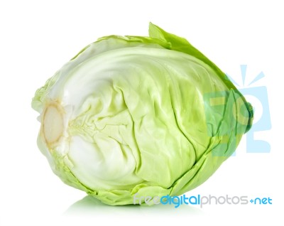 Cabbage Isolated On The White Background Stock Photo