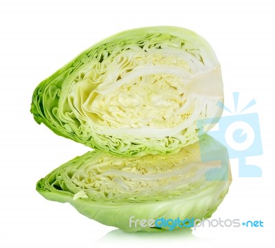 Cabbage Isolated On The White Background Stock Photo