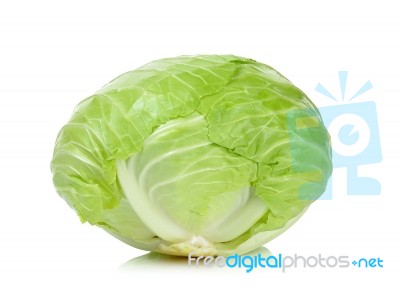 Cabbage Isolated On The White Background Stock Photo