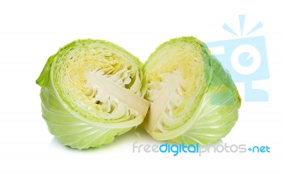 Cabbage Isolated On The White Background Stock Photo