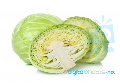 Cabbage Isolated On The White Background Stock Photo