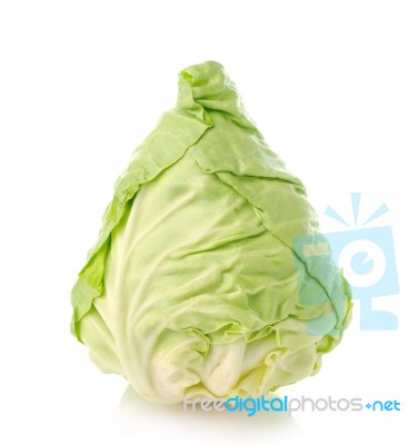 Cabbage Isolated On White Background Stock Photo