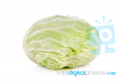 Cabbage Isolated On White Background Stock Photo