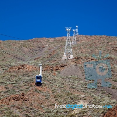 Cable Car To Mount Teide In Tenerife Stock Photo