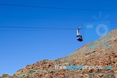 Cable Car To Mount Teide In Tenerife Stock Photo