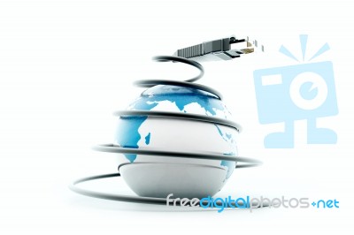 Cable Connected World Stock Image