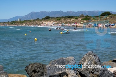 Cabo Pino, Andalucia/spain - July 2 : People Enjoying The Beach Stock Photo