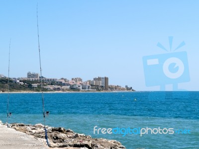 Cabo Pino, Andalucia/spain - May 6 : Fishing At Cabo Pino. Malag… Stock Photo