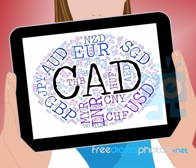 Cad Currency Represents Forex Trading And Coin Stock Image