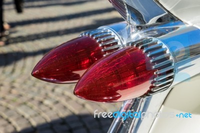 Cadillac Wedding Car In Market Square Bruge Stock Photo