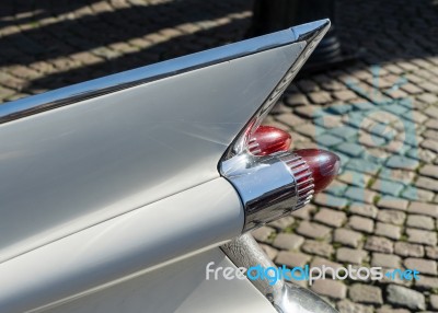 Cadillac Wedding Car In Market Square Bruge Stock Photo