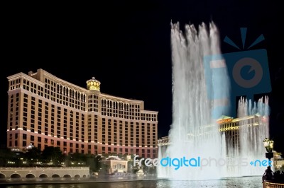 Caesar's Palace Hotel And Casino At Night In Las Vegas Stock Photo