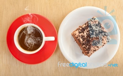 Cake And Coffee Stock Photo