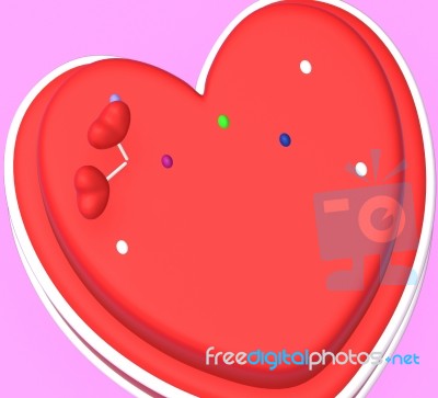 Cake Heart Indicates Valentines Day And Affection Stock Image