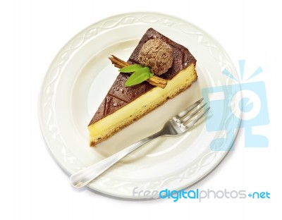 Cake On Plate Stock Photo