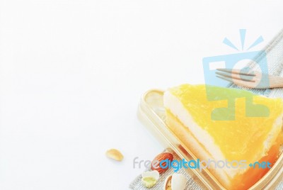 Cake On White Background Stock Photo