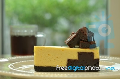 Cake With Coffee Stock Photo